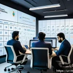 Home 19 이메일 자동화의 미래와 최신 트렌드 - A modern office scene depicting a diverse group of South Asian professionals collaborating on email ...